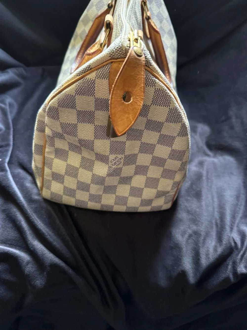 Louis Vuitton Speedy 30 Handbag in Damier Azur canvas